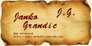 Janko Grandić vizit kartica